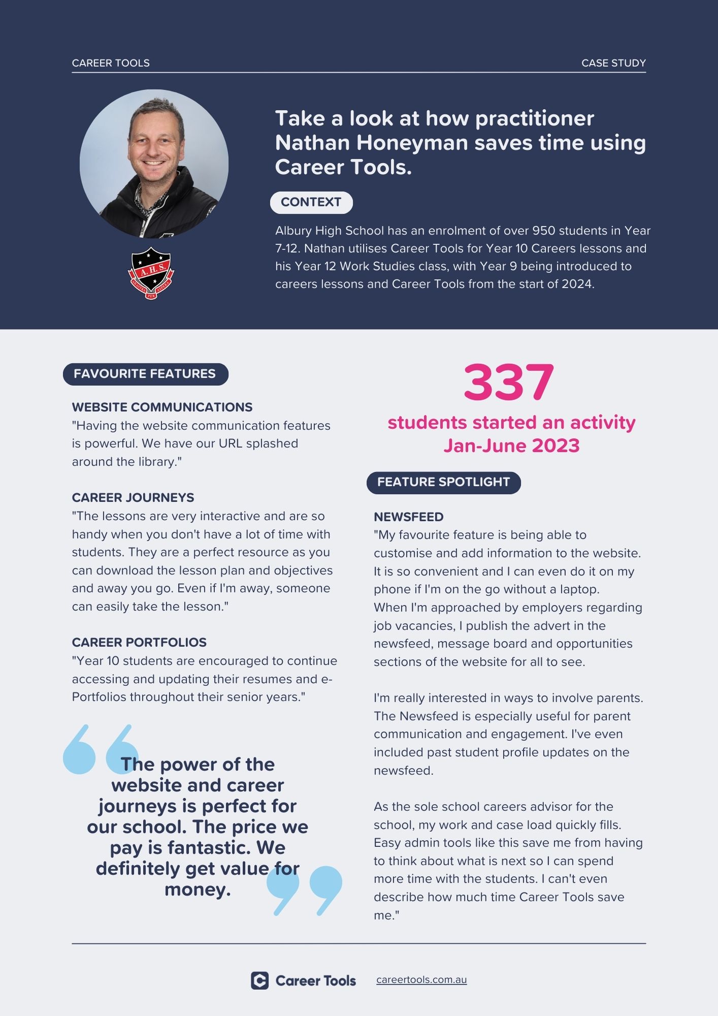 Take a look at how practitioners across Australia save time using Career Tools preview