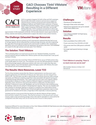 CACI Chooses Tintri VMstore™ Resulting in a Different Experience