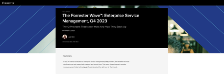 The Forrester Wave™: Enterprise Service Management, Q4 2023