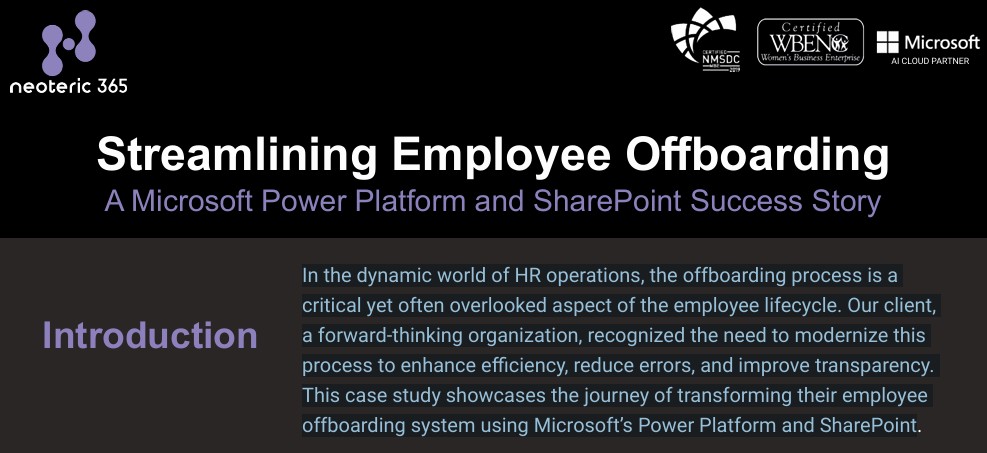 Neoteric365 Streamlining Employee Onboarding and Offboarding preview