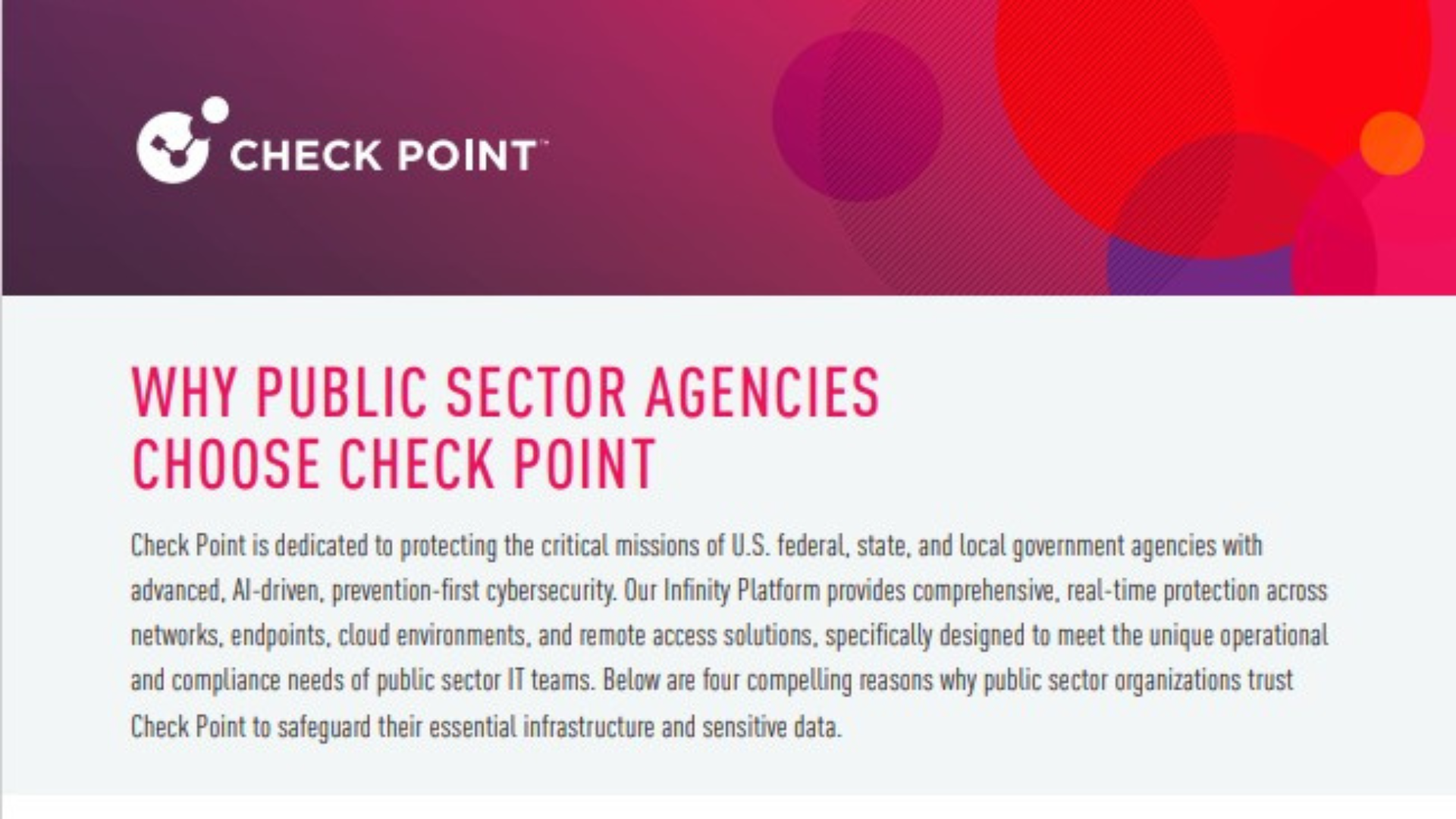 Why Public Sector Agencies Choose Check Point preview
