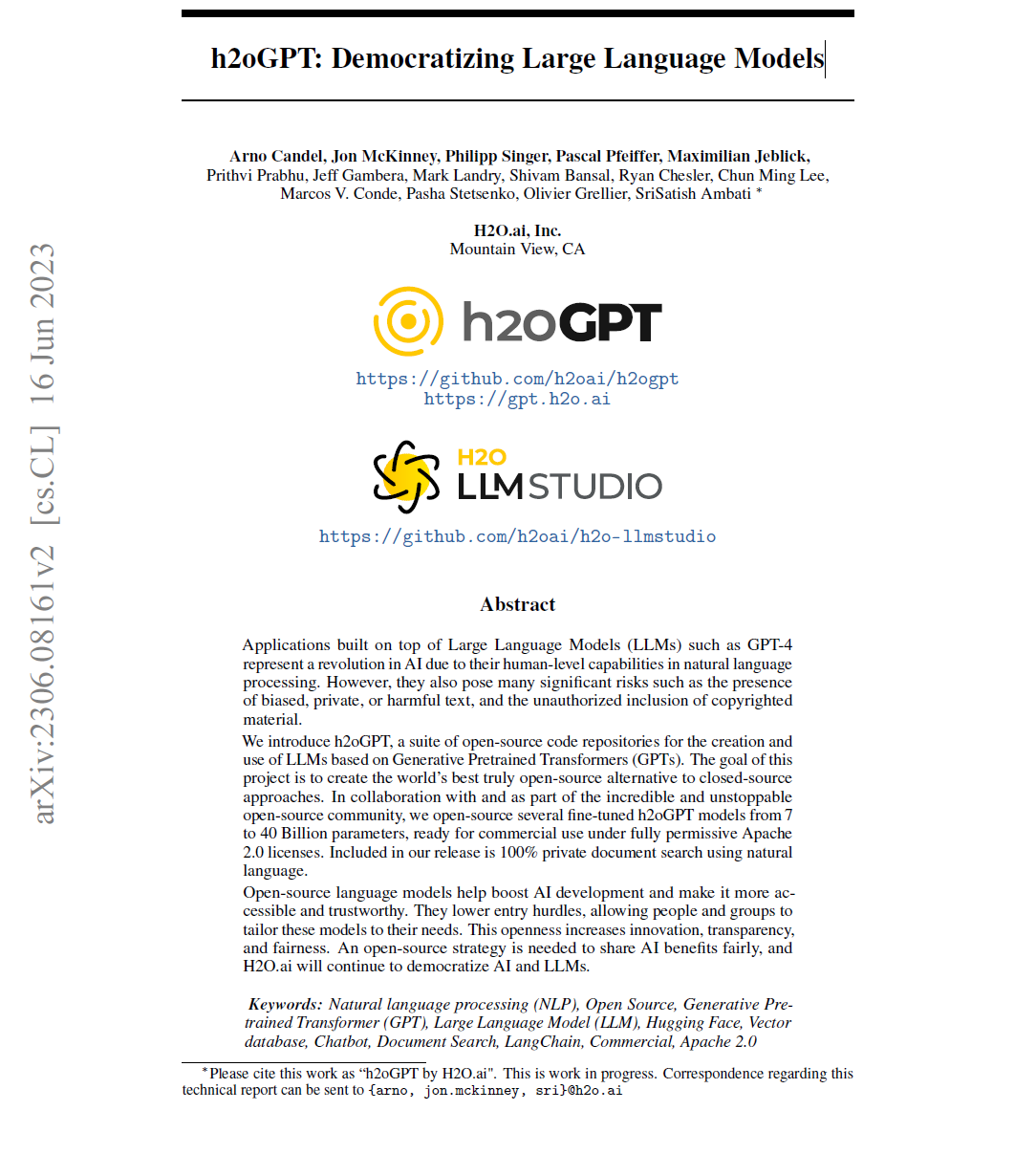 H2O GPT and LLM model preview