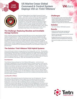 US Marine Corps Global Command & Control System Deploys VDI on Tintri VMstore™