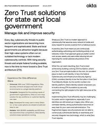 Zero Trust Solutions For State And Local Government