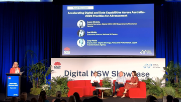 Promotional image for an insight entry called Digital NSW 2025: Interstate Panel: Accelerating Digital and Data Capabilities Across Australia