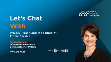 Promotional image for an insight entry called Let's Chat with Information and Privacy Commissioner of Ontario on Privacy, Trust, and the Future of Public Service