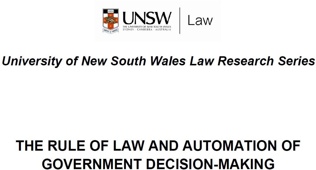 The Rule of Law and Automation of Government Decision-Making