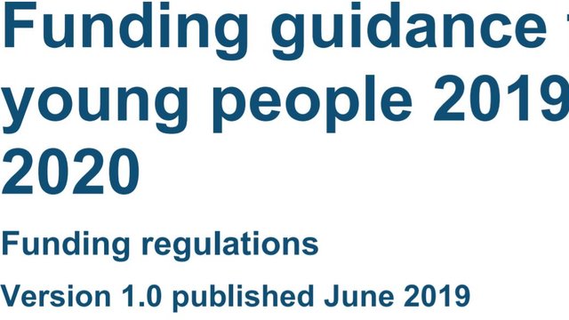 Funding Guidance for Young People 2019 to 2020
