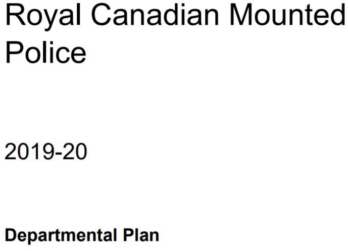 Royal Canadian Mounted Police Departmental Plan 2019-2020