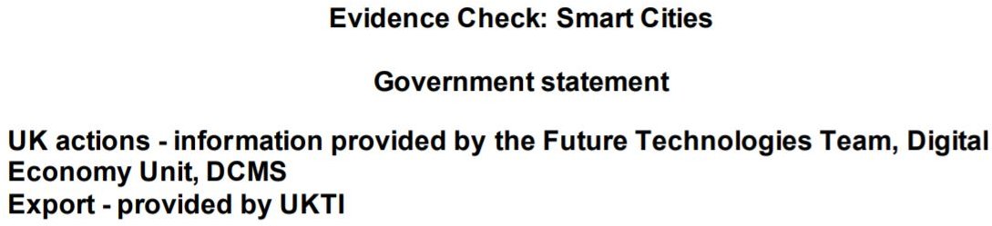 Evidence Check: Smart Cities - Government Statement