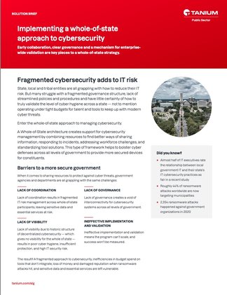 Implementing a whole-of-state approach to cybersecurity