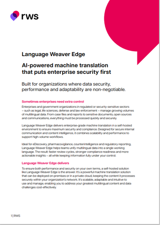 Language Weaver Edge Guide