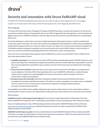 Security and Innovation with Druva FedRAMP Cloud