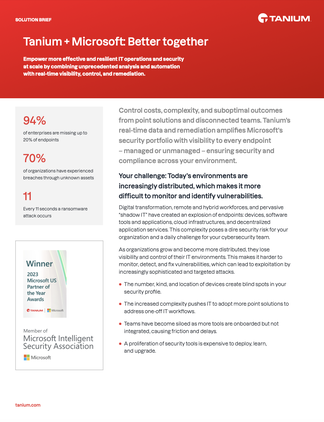 Tanium & Microsoft Integration