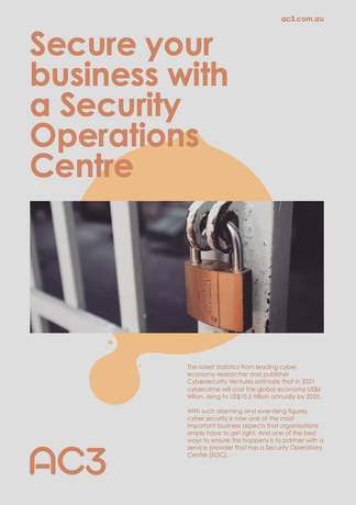Secure your business with a Security Operations Centre