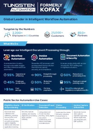 Who is Tungsten Automation (formerly Kofax)