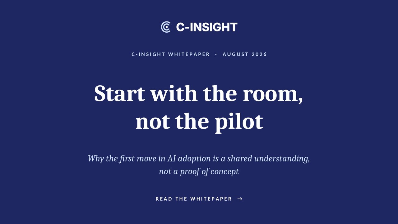Start with the Room - Why the cheapest useful first move in AI adoption is a shared understanding and a shortlist, not a proof of concept