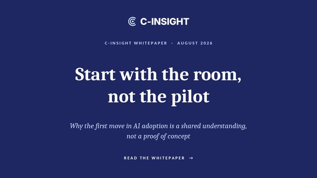 Start with the Room - Why the cheapest useful first move in AI adoption is a shared understanding and a shortlist, not a proof of concept