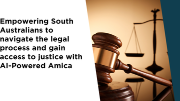Promotional image for an insight entry called CASE STUDY: Increasing Access to Equitable Justice with Amica, South Australia’s Government Platform