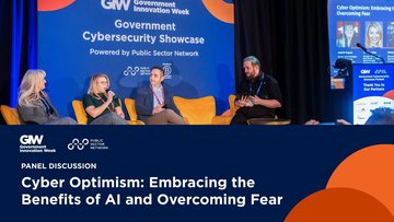 Promotional image for an insight entry called Cyber Optimism in Federal Government: Embracing the Benefits of AI and Overcoming Fear
