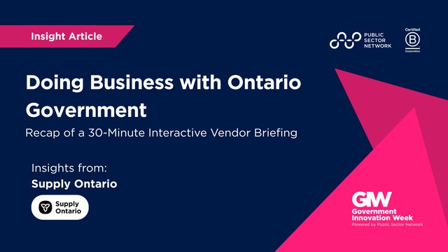Doing Business with Ontario Government