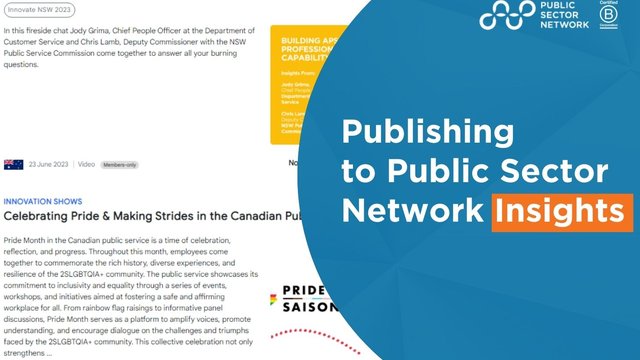 Publishing to Public Sector Network Insights
