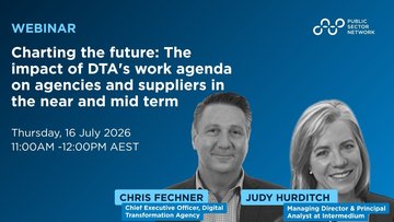 Promotional image for an insight entry called Charting the future: The impact of DTA's work agenda on agencies and suppliers in the near and mid term [Webinar]