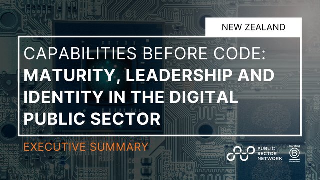 CAPABILITIES BEFORE CODE: MATURITY, LEADERSHIP AND IDENTITY IN THE DIGITAL PUBLIC SECTOR