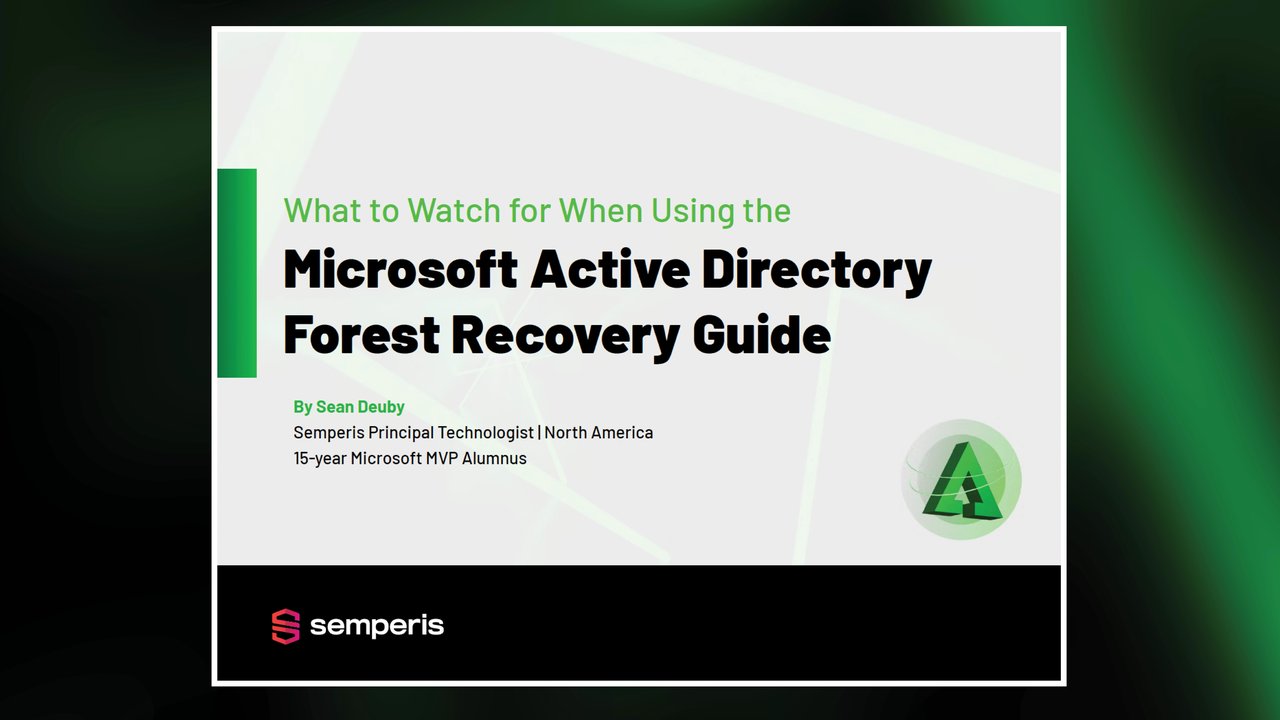 Microsoft MVP explains 149 pages in only 12: Guide to Active Directory Forest Recovery