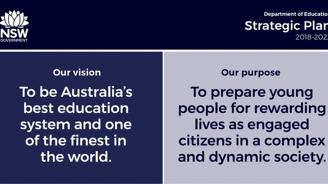 NSW Department of Education Strategic Plan 2018-2022