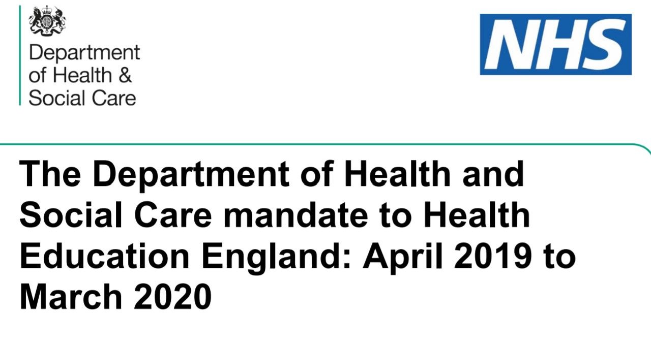 The Department of Health and Social Care Mandate to Health Education England: April 2019 to March 2020