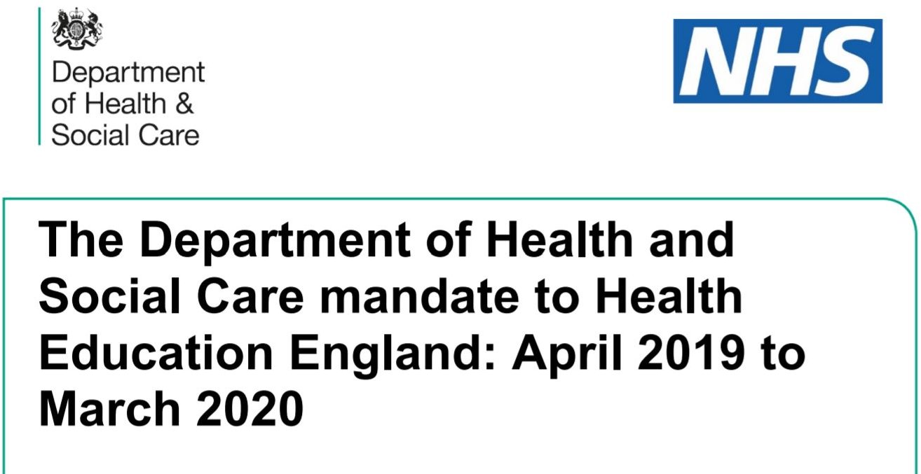 The Department of Health and Social Care Mandate to Health Education England: April 2019 to March 2020
