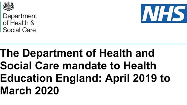 The Department of Health and Social Care Mandate to Health Education England: April 2019 to March 2020