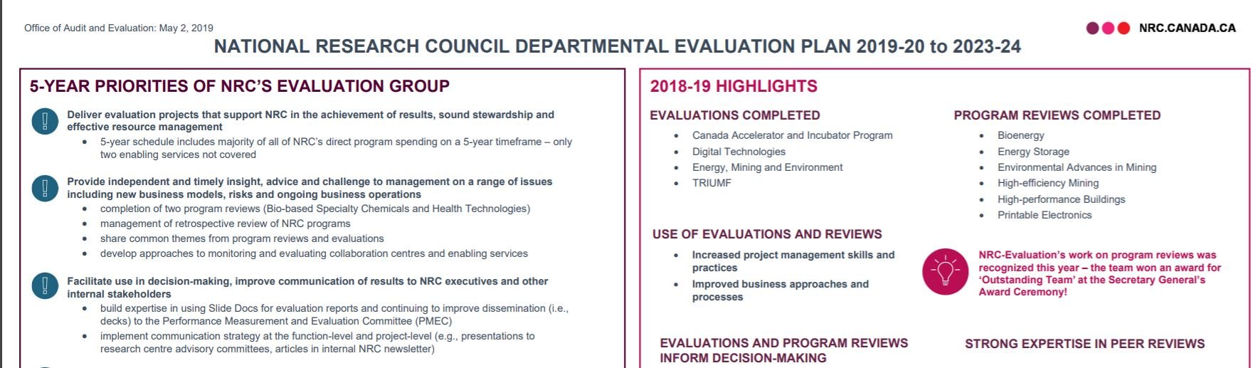 National Research Council Departmental Plan 2019-20 to 2023-24
