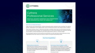 Cythera Professional Services: GRC, Offensive Security Services, Security Architecture & Engineering
